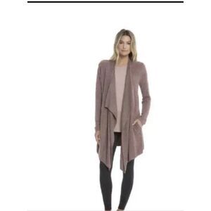Barefoot Dream Cozychic Lite Island Wrap Open Front Cardigan Size Small Oatmeal